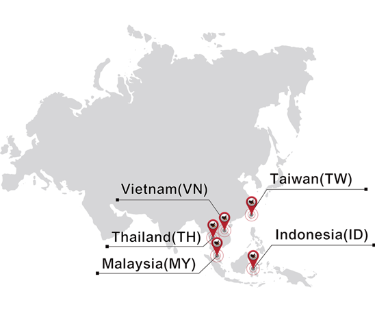 Branches in southeast asia